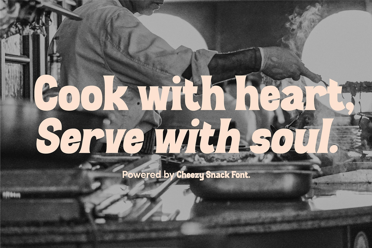 Cheezy Snack – Chunky Retro Font, a Serif Font by Salamahtype (Photo 7 of 8)