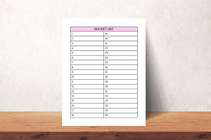 Bucket List Planner Printable