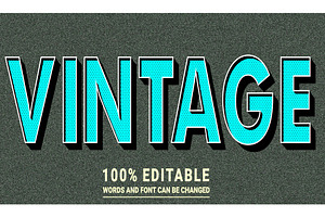 Vintage Vector 3d Editable Text