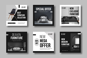 Modern Furniture Social Media Design, a Social Media Template by MightyDesign