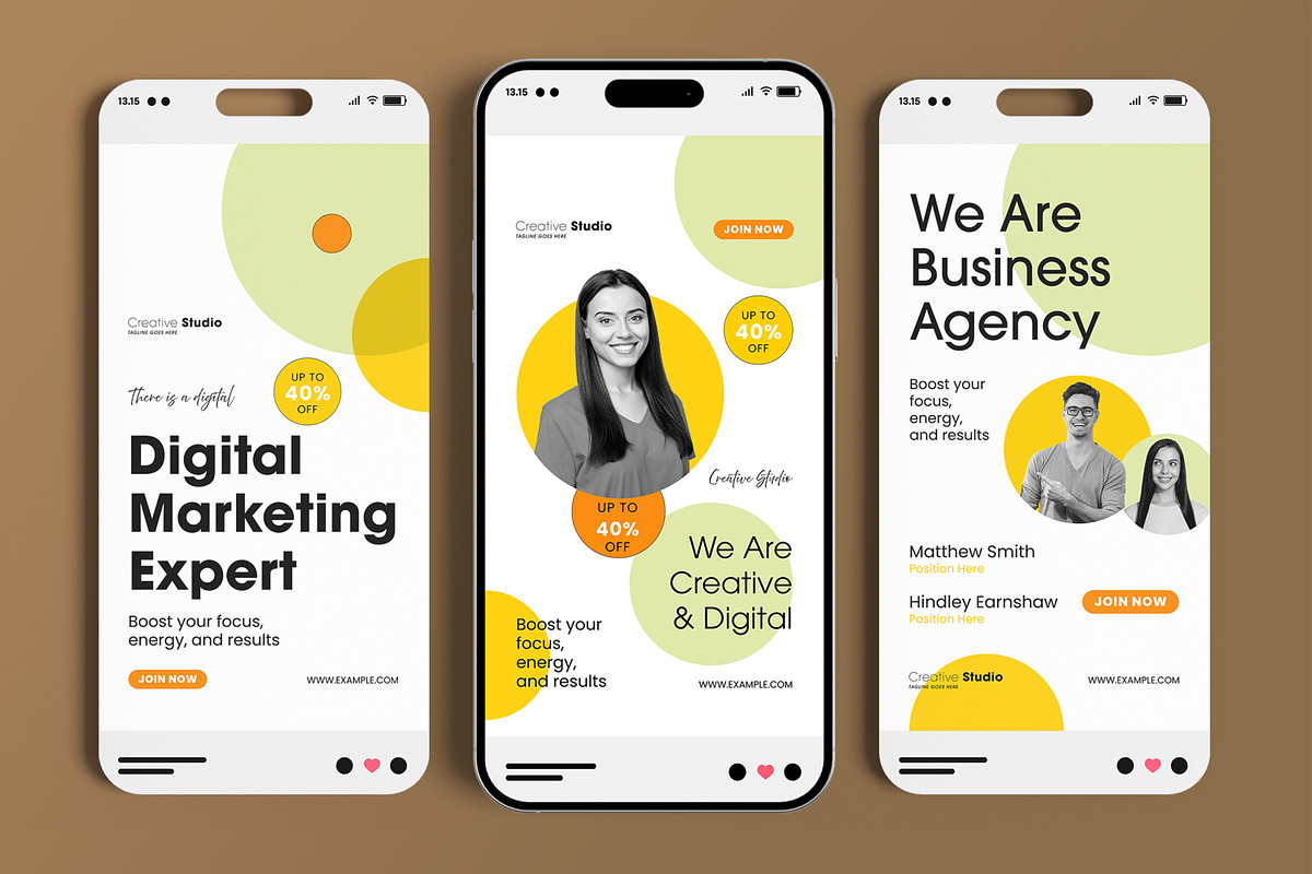 Social Media Story Template Pack, a Social Media Template by MightyDesign (Photo 1 of 6)