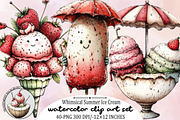 Whimsical Summer Ice Cream Clipart B, an Illustration by SVGArt (Thumbnail 1 of 9)