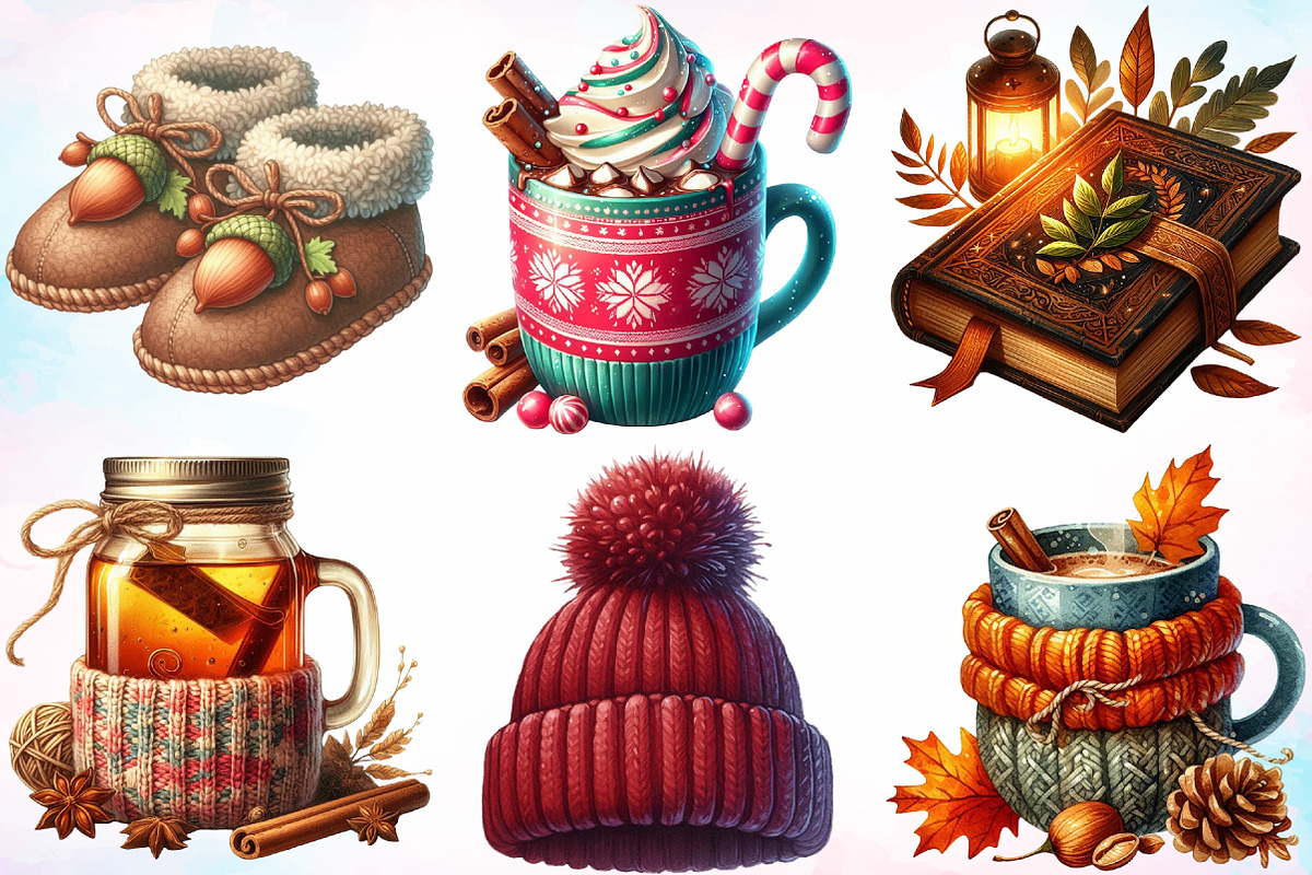 Sweater Weather Elements Clipart, a Seasonal Illustration by Canvas Craft (Photo 3 of 6)