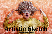 Artistic Sketch Photoshop Action, an Action Add-On by Grishka89 (Thumbnail 1 of 11)