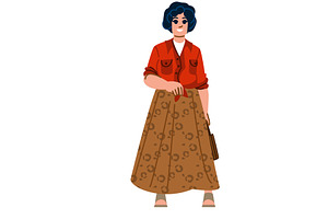 Smiling young woman wearing skirt, a Person Illustration by pikepicture