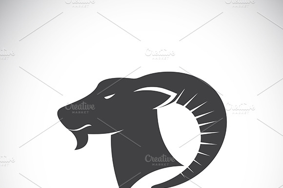 Vector Of A Goats Head. Animals.