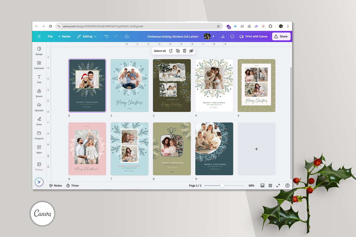 Canva Christmas Photo Card Templates, a Card Template by R-studio (Photo 6 of 7)
