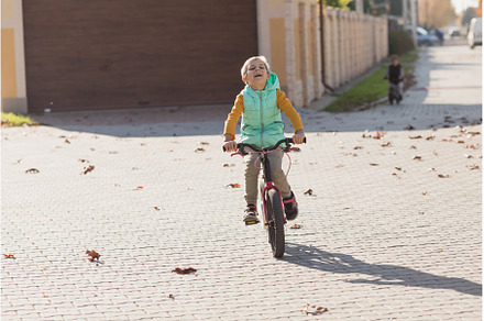 Boy at the bycicle walks at the, a Person Photo by oksix