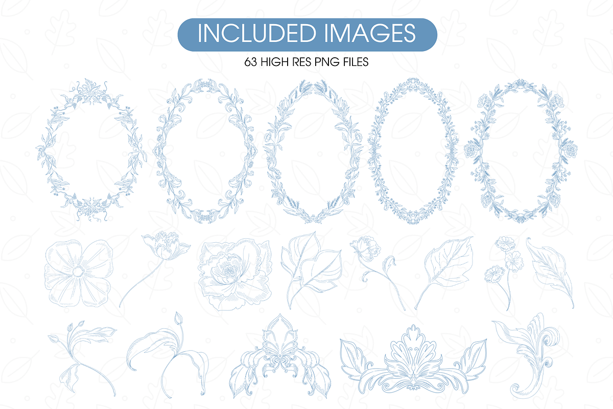 Blue Chinoiserie Clipart, an Illustration by TatiMockup (Photo 3 of 6)