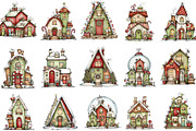 Whimsical Christmas House Clipart, an Illustration by Designking (Thumbnail 3 of 5)