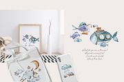 SALE! Watercolor nautical collection, an Animal Illustration by Tiana Geo (Thumbnail 2 of 27)