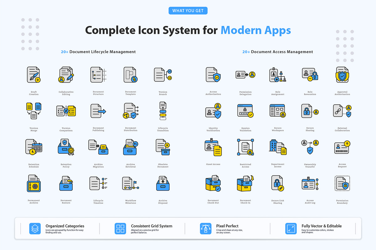 Enterprise Document Management Icons, an Outline Icon by vexper (Photo 2 of 7)