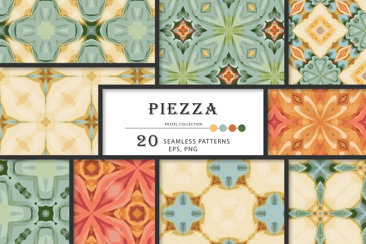 PIEZZA geometric seamless patterns., a Pattern Graphic by Peolla (Photo 1 of 10)