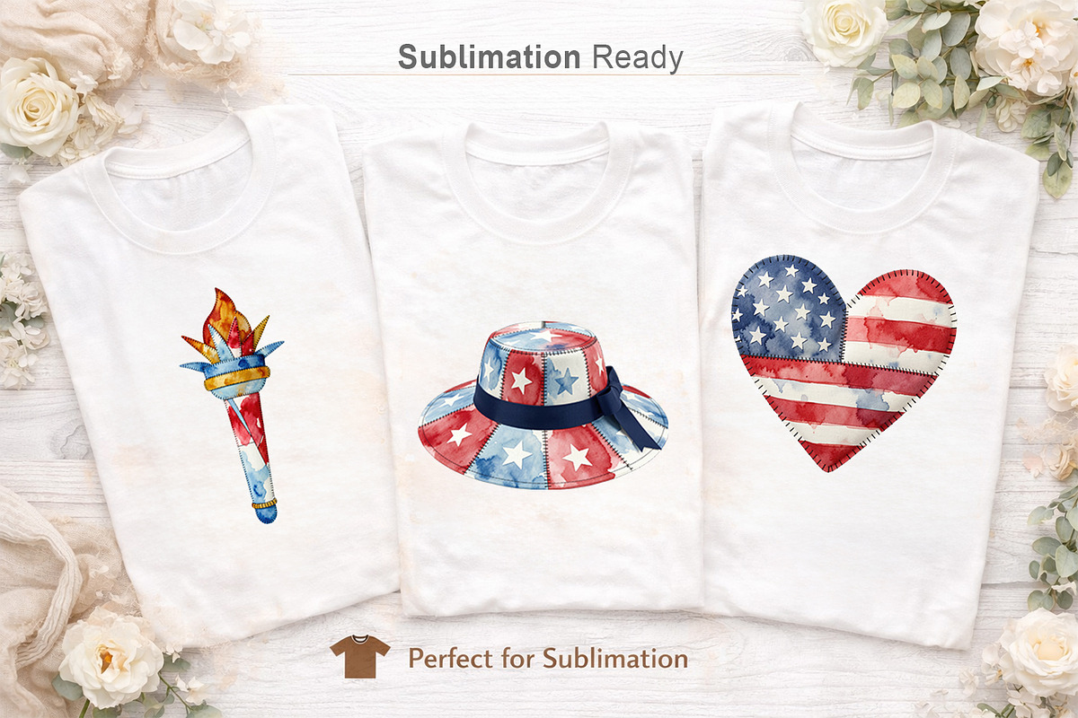 Patriotic Patchwork Sublimation, a Seasonal Illustration by Artnoy (Photo 5 of 18)