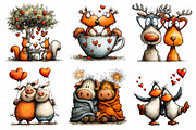 Whimsical Valentine Animal Couples C, an Illustration by Daily.Designs (Thumbnail 6 of 8)