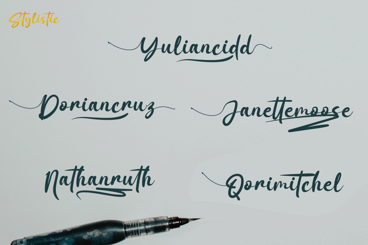 Soothing signature font, a Script Font by twinstd (Photo 4 of 14)