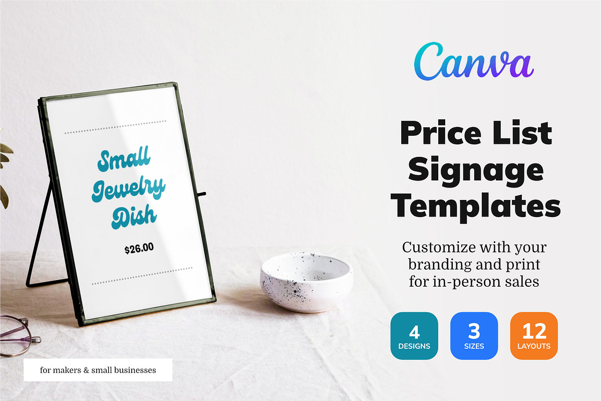 Canva Price List Signage Templates, a Marketing Template by Dandymark (Photo 1 of 7)