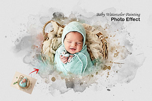 Baby Watercolor Painting Effect