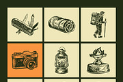 Vintage Camping Illustration Set, a Person Illustration by Creative Stall (Thumbnail 7 of 9)