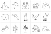 Hand Drawn Line Travel Icons, an Outline Icon by NatalieArtShop (Thumbnail 4 of 16)