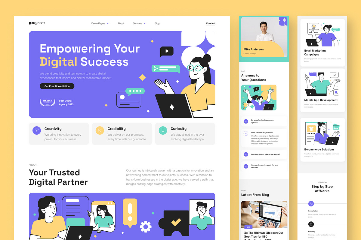 DigiCraft - Digital Agency Framer, a Websites & App Template by peterdraw (Photo 5 of 6)