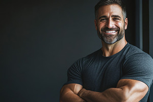 Smiling man posing in casual attire, a Photo by Beautiful things