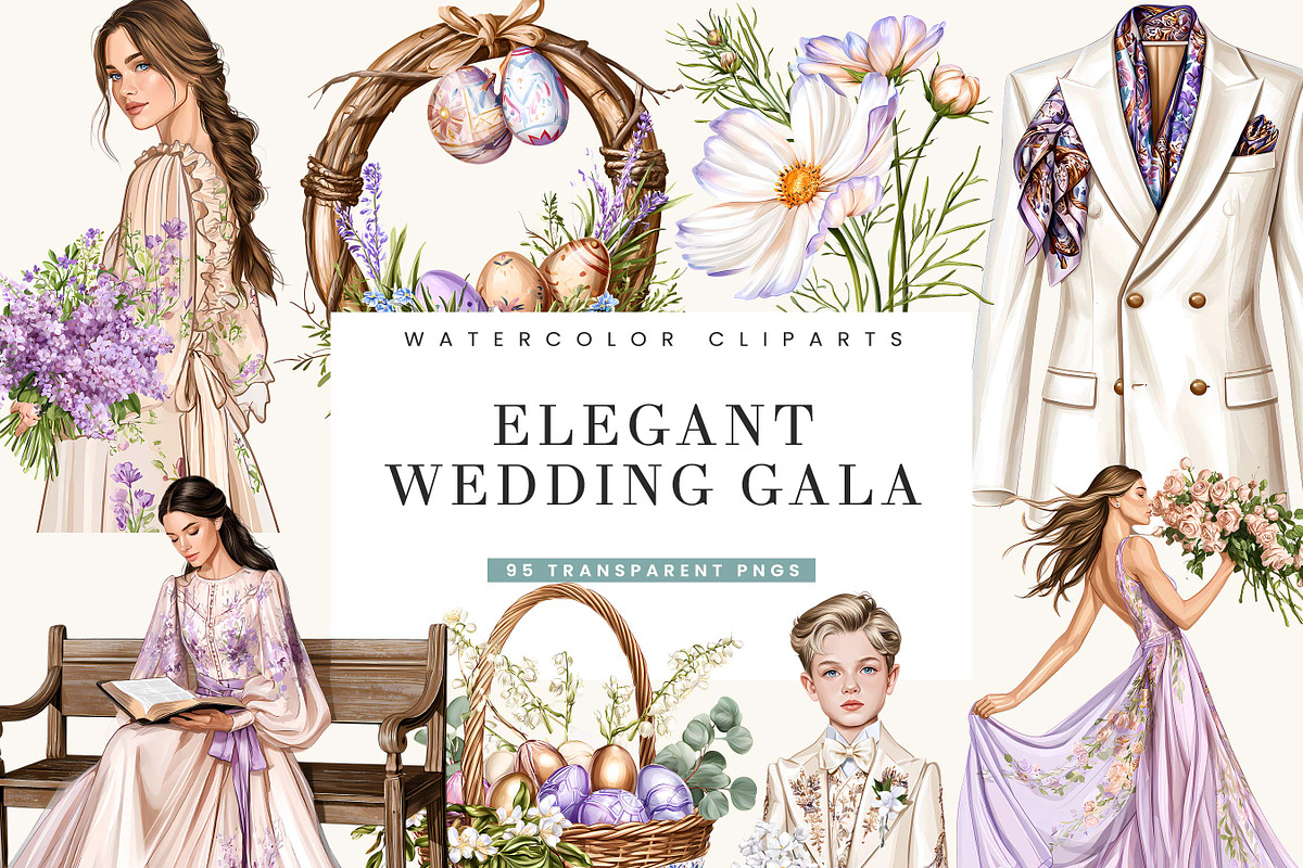 Elegant Wedding Gala Clipart, a Person Illustration by BusyDaydesign (Photo 1 of 9)