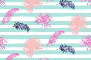 Pink Tropics Seamless Patterns