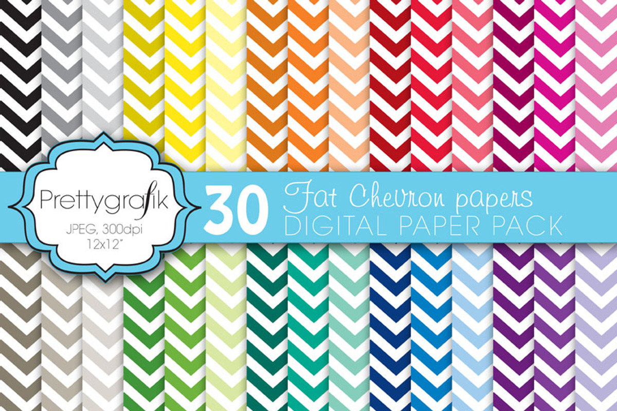 fat chevron digital paper