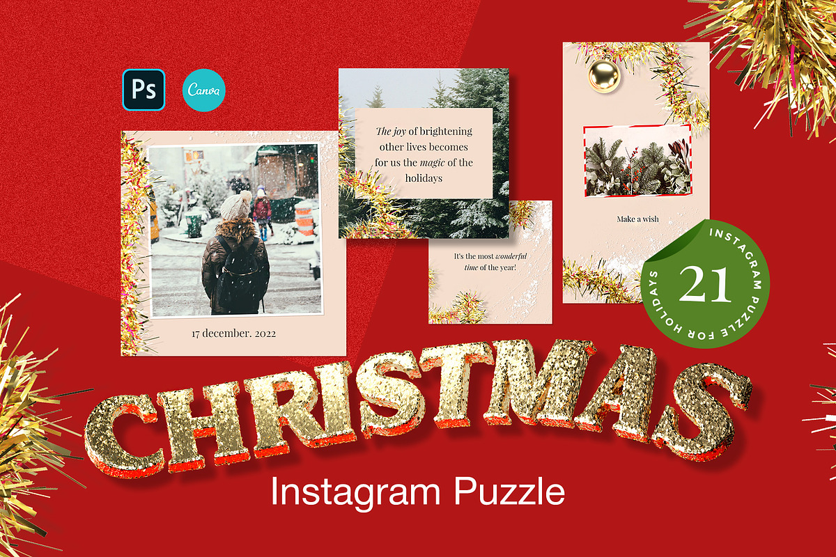 Christmas Instagram Puzzle | Canva, a Social Media Template by BigWeek (Photo 1 of 8)