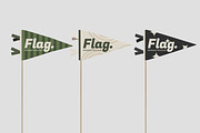 Pennant Flag Mockup, an Advertising Mockup by Permadi Creative (Thumbnail 2 of 5)