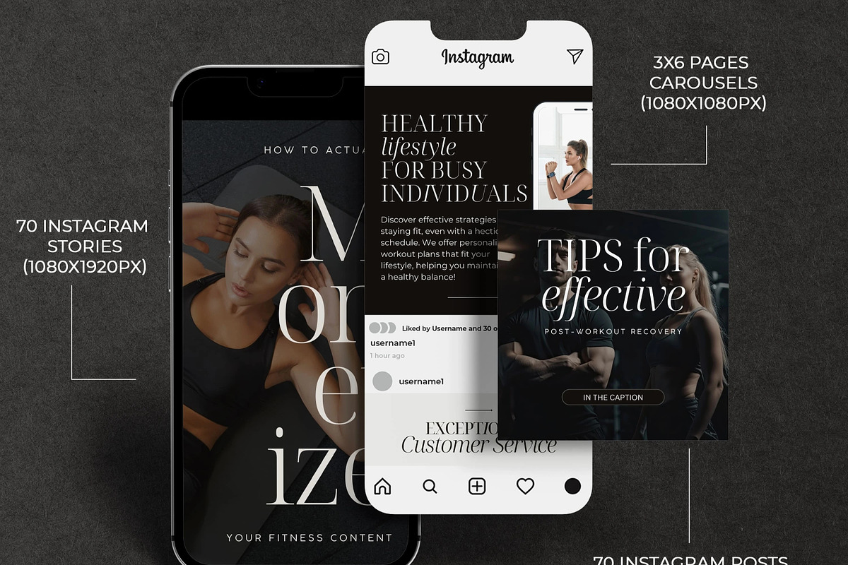 Fitness Coach Instagram Template, a Social Media Template by SwitzerShop (Photo 3 of 8)