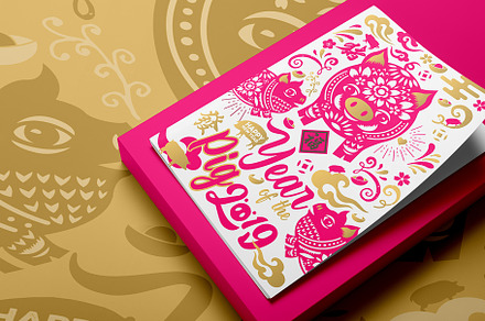 Chinese newyear 2019 PIG Card design