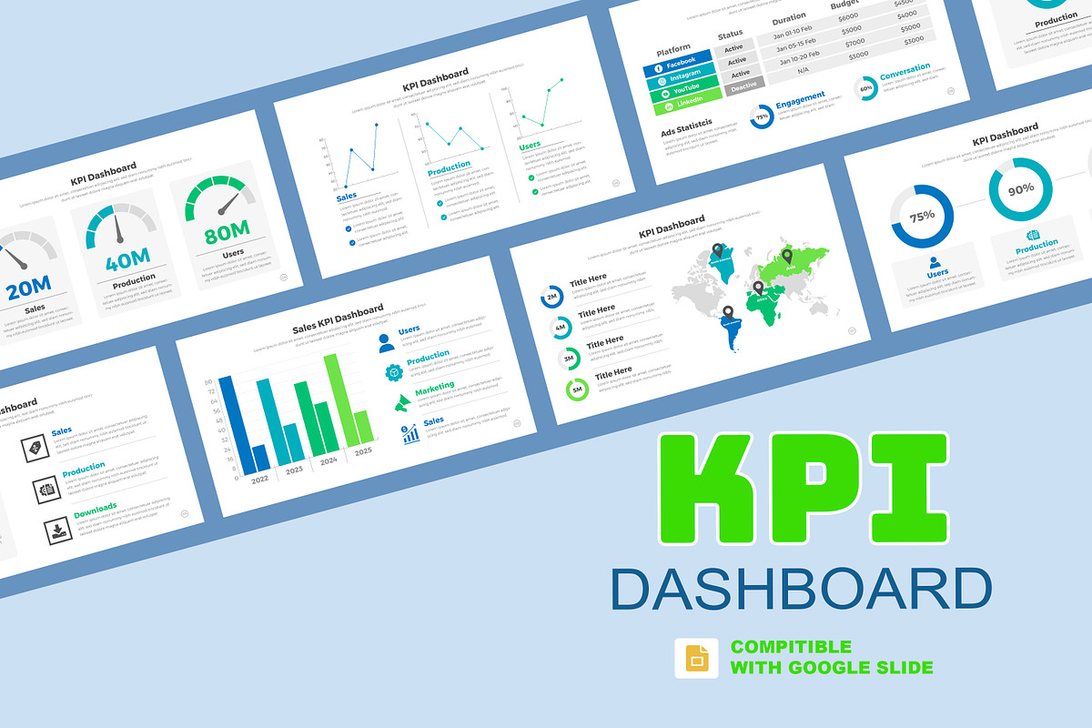 KPI Infographic Google Slide, a Templates & Theme by Mighty-Slide (Photo 1 of 7)