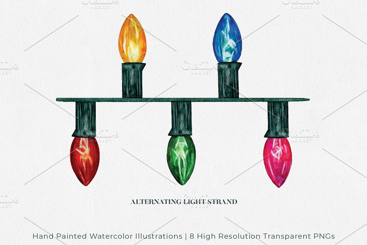 Holiday Lights Watercolors, an Illustration by Jeanette Pidi Design (Photo 5 of 6)