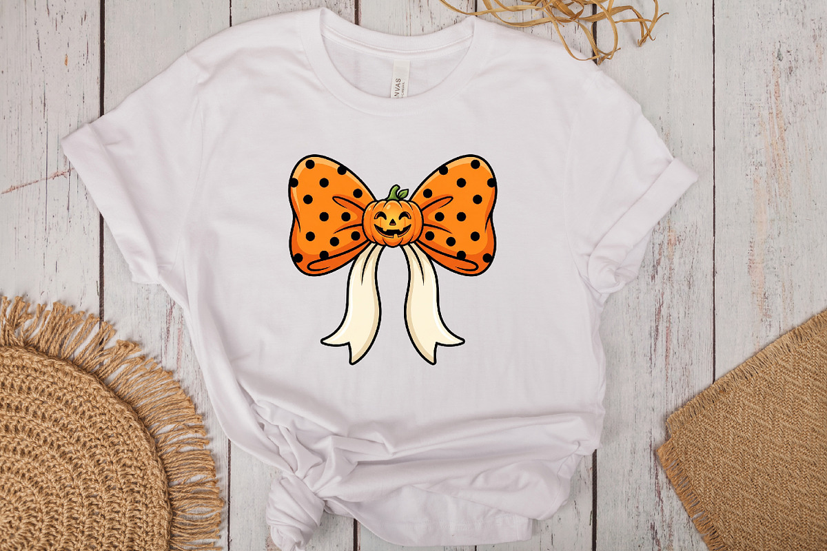 Halloween Bow Pumpkin Ghost PNG, a Work Illustration by CraftArtStudio (Photo 3 of 4)