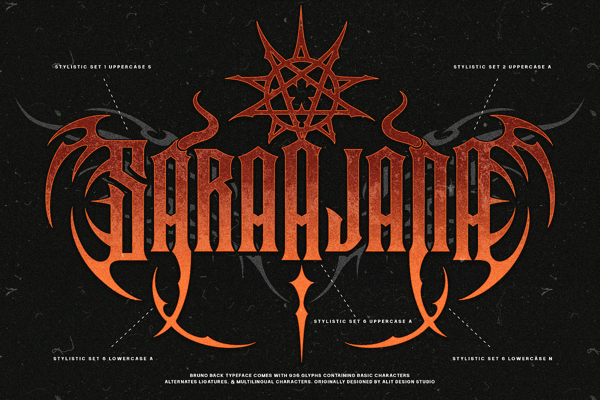 Bruno Back Typeface, a Blackletter Font by alit design (Photo 2 of 20)