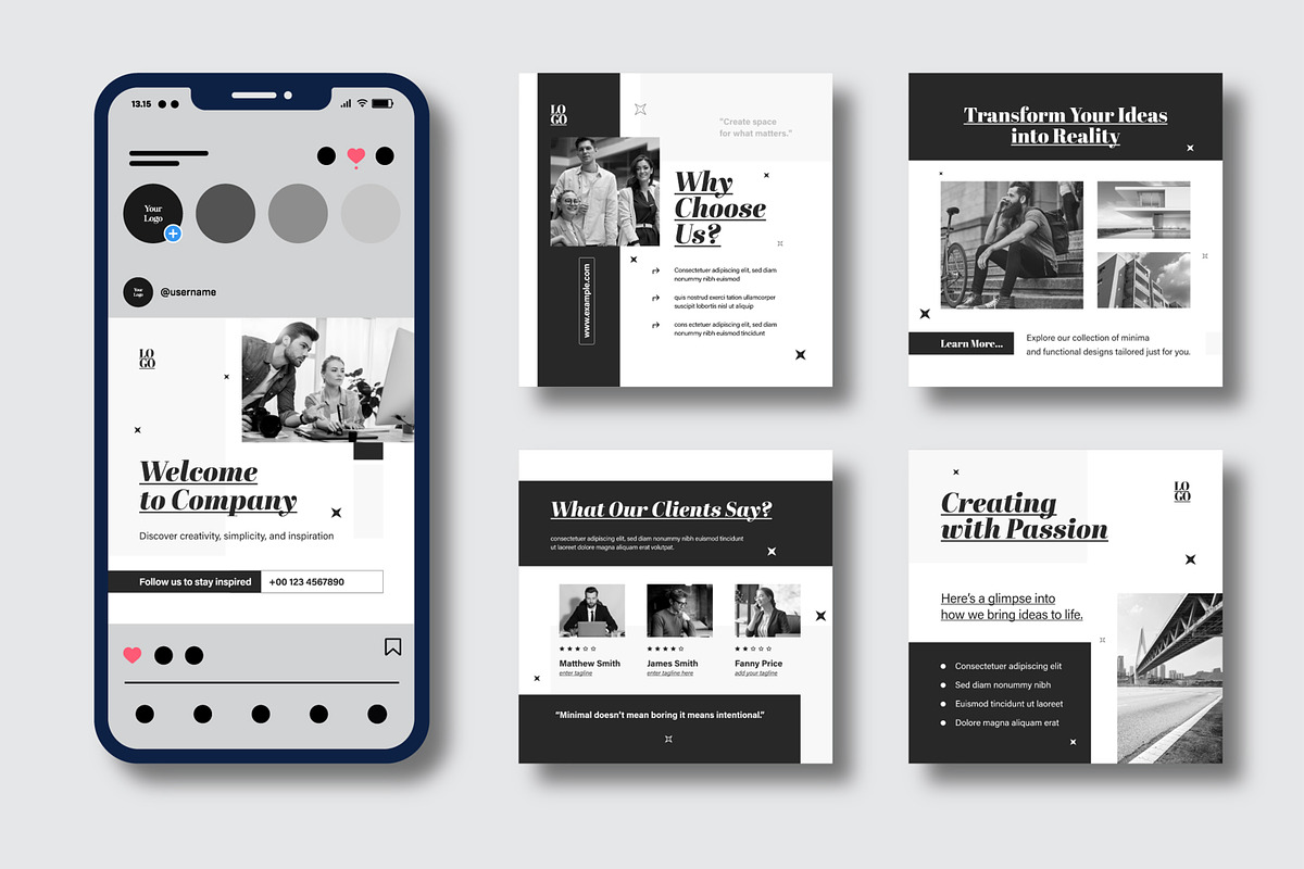 Modern Minimalist Social Media Post, a Social Media Template by MightyDesign (Photo 1 of 8)