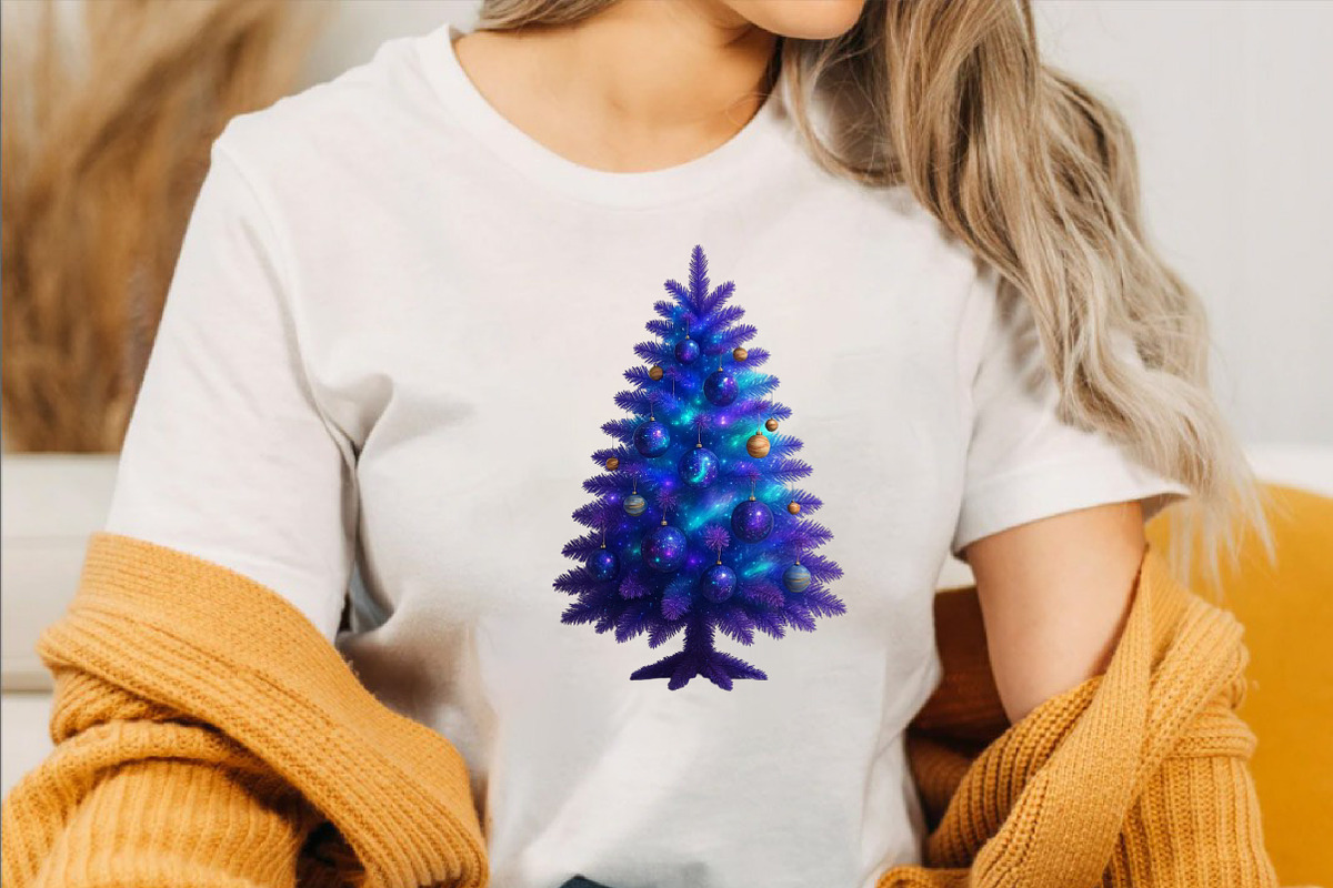 Watercolor Purple Christmas Tree  Cl, an Illustration by SVGArt (Photo 5 of 8)