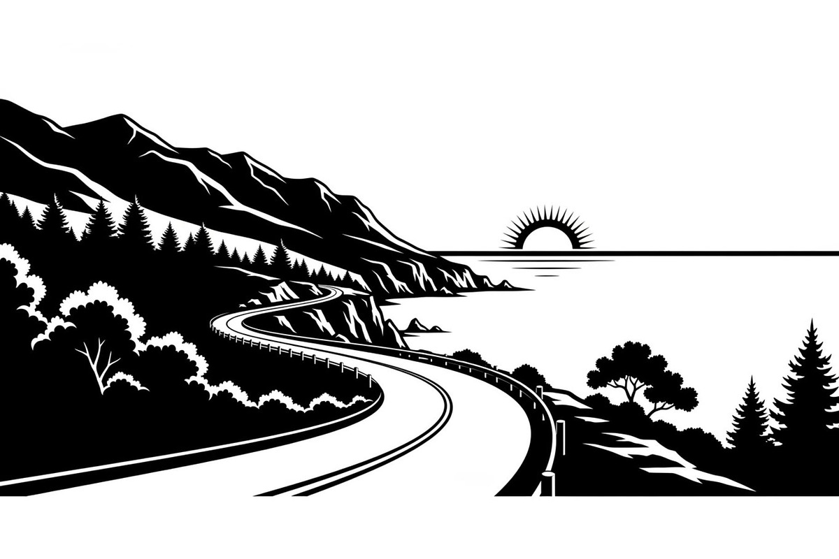 Coastal Curved Roadscape Bundle, a Graphic by musafir_fashion (Photo 5 of 14)