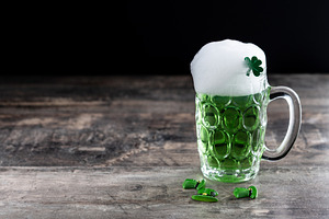 Green beer mug with foam for St. Pat, a Food & Drink Photo by etorres69