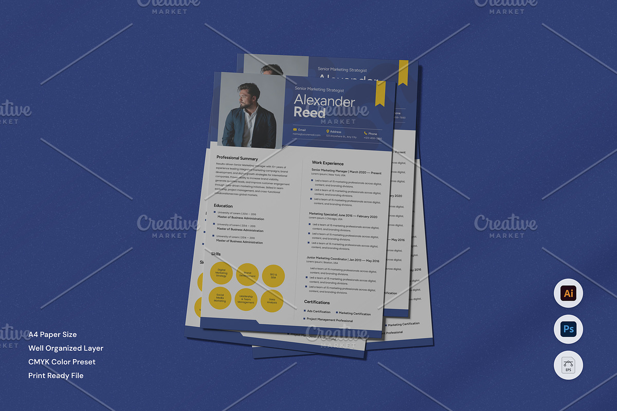 Senior Marketing Strategist - Resume, a Resume Template by Izdihaar_Studio (Photo 1 of 3)