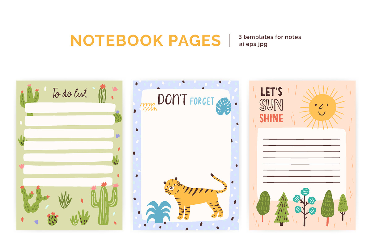 Cute notebook, planner pages set, a Background Graphic by Good Studio (Photo 1 of 3)