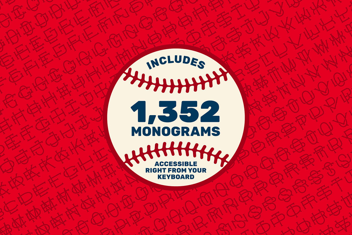 Retro-Era Baseball Serif Style 3, a Symbol Font by Para-Scope Design (Photo 5 of 8)