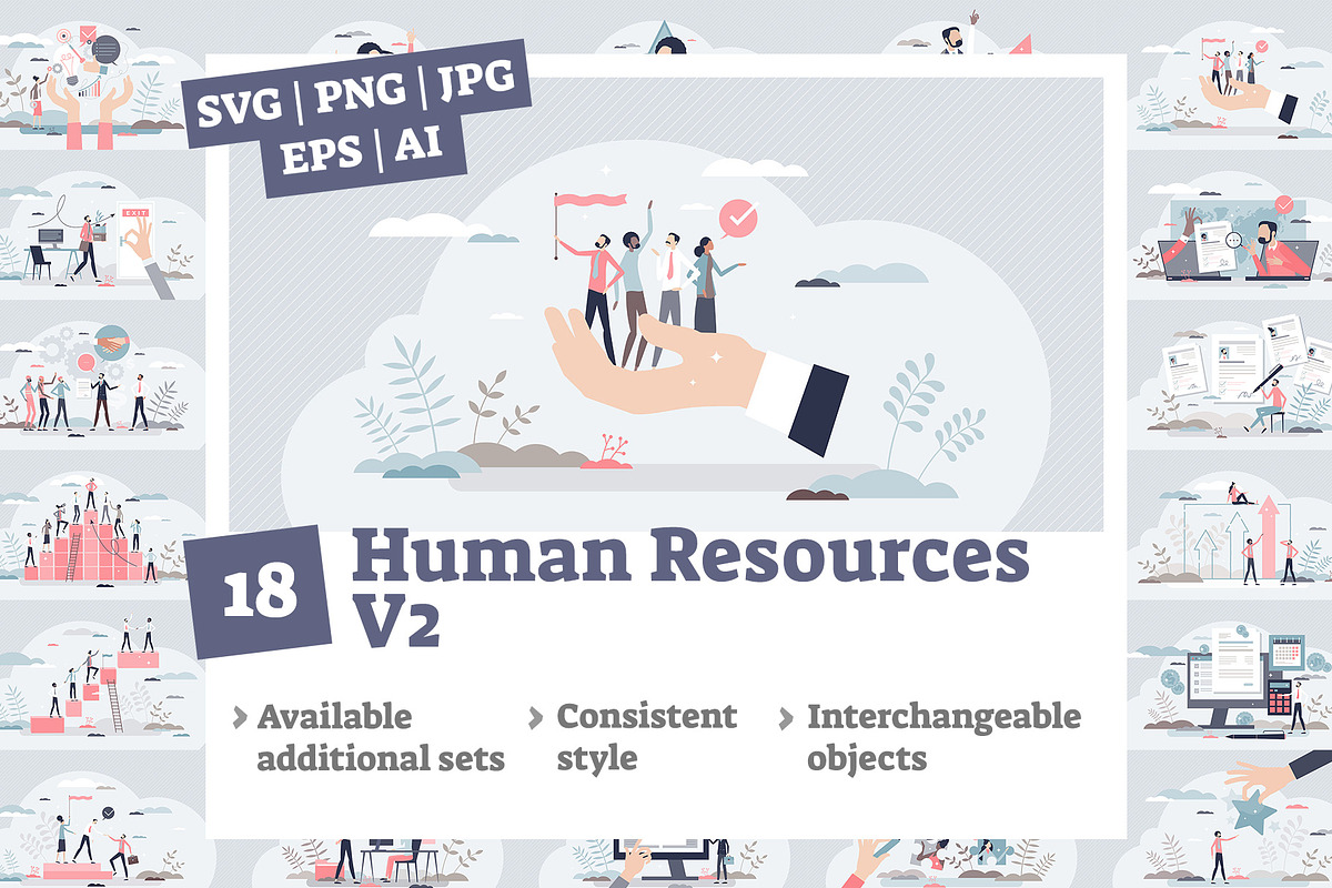 18 Human Resources V2 Concepts, a Person Illustration by VectorMine (Photo 1 of 8)
