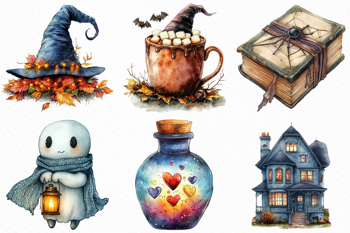 Creepy and Cozy Halloween Clipart, an Illustration by Craft Nest (Photo 3 of 6)
