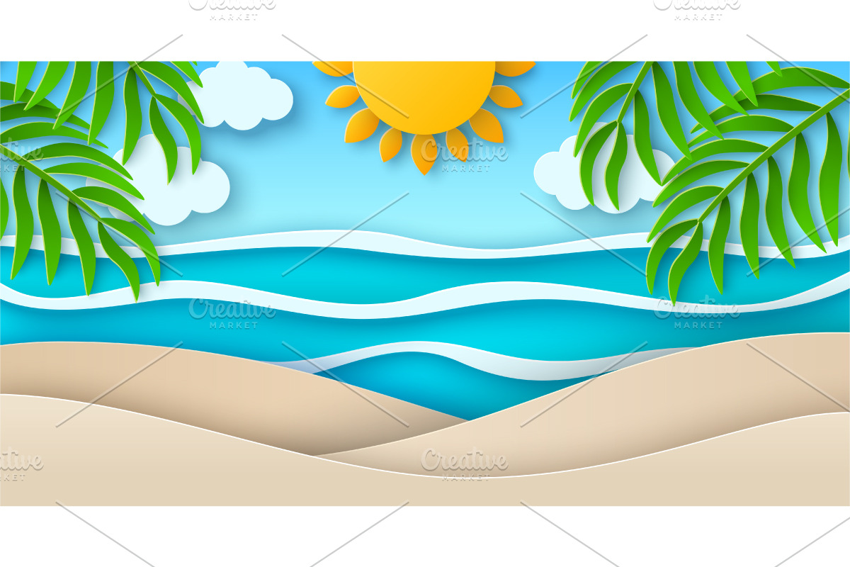 Summer beach vacation background, a Background Graphic by kotoffei
