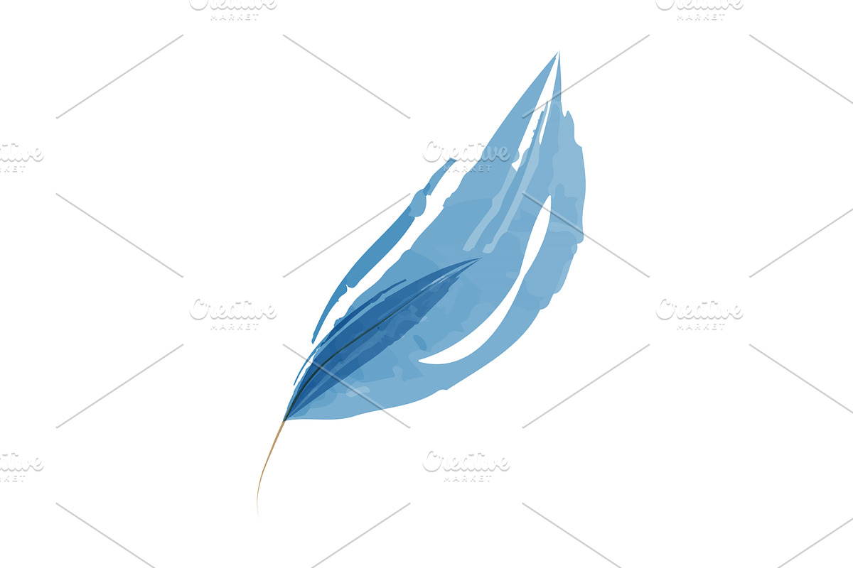 Refreshing blue leaf minimalist, an Illustration by okskukuruza