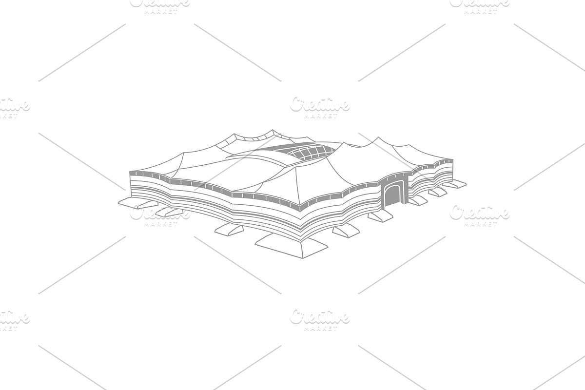 soccer stadium colored illustration, a Sport Illustration by Handy Trendy