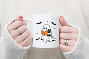 Cute Ghost Reading Book PNG, an Illustration by Watercolor design (Thumbnail 2 of 3)